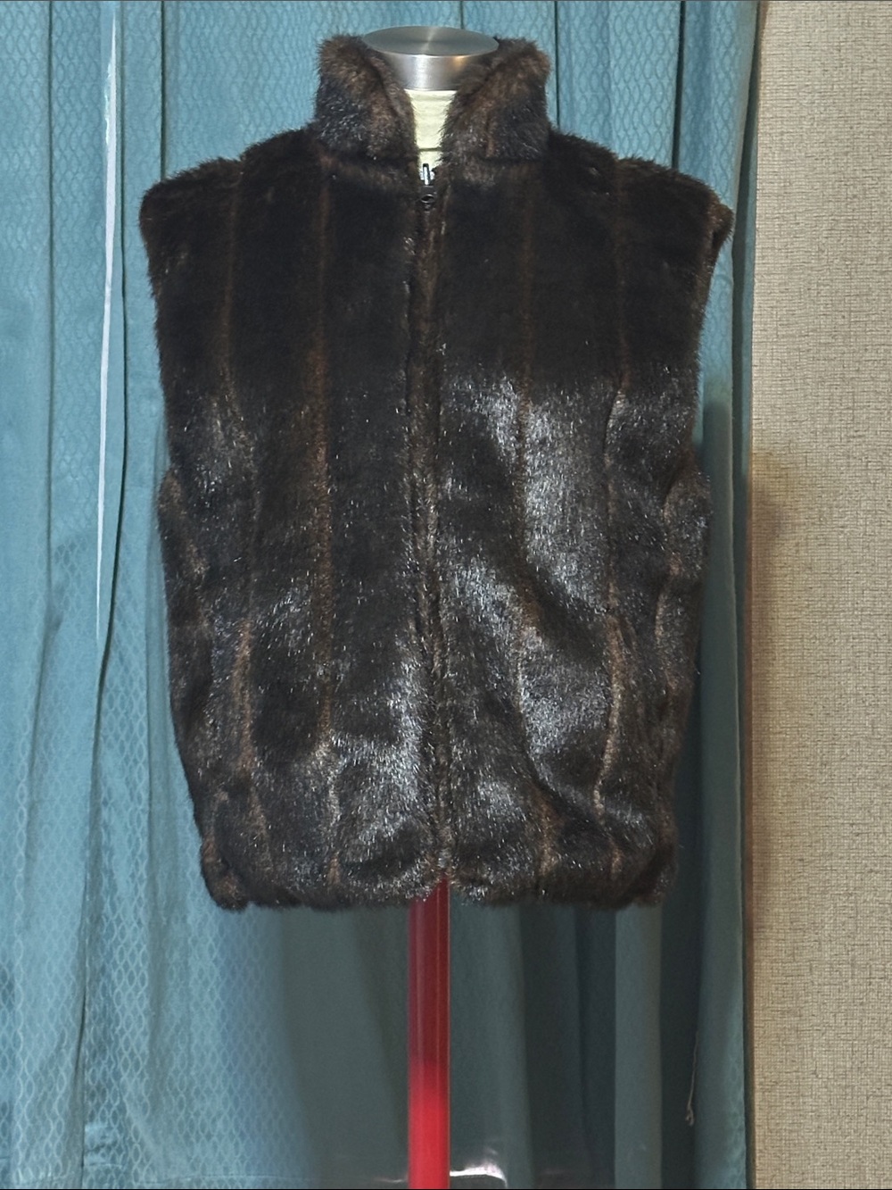 Marvin Richards Rich Brown Faux Fur Vest